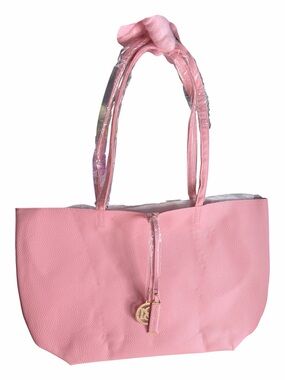 Badgley mischka Pink Tote Handbag with Logo Charm - Women Bags
